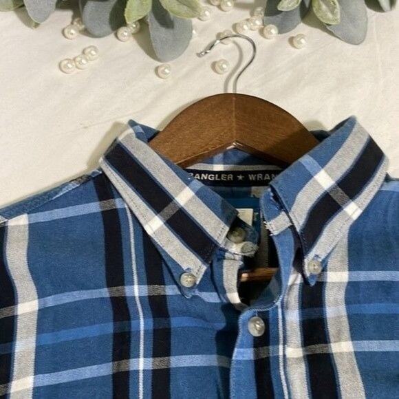 Wrangler Mens Plaid Flannel Shirt Long Sleeve Western Button Down SIze XL - Picture 7 of 9